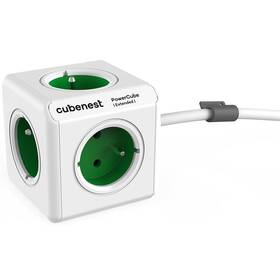 Kabel prodlužovací CubeNest Powercube Extended, 5x zásuvka, 1,5 m (PC320GN) bílý/zelený