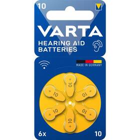 Baterie do naslouchadel Varta Hearing Aid Battery 10, blistr 6ks (24610101416)