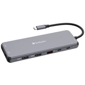 USB Hub Verbatim USB-C Pro Multiport 13 Port (32153) stříbrný