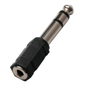 Redukce GoGEN 6,3mm/3,5mm jack, stereo černá barva
