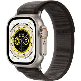 Chytré hodinky Apple Watch Ultra GPS + Cellular, 49mm pouzdro z titanu - černo-šedý trailový tah - S/M (MQFW3CS/A)