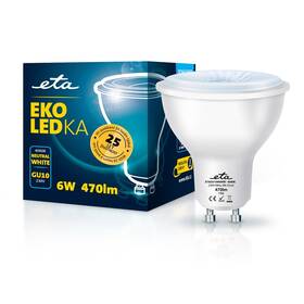 Žárovka LED ETA EKO LEDka bodová 6W, GU10, neutrální bílá (GU10W6NW)