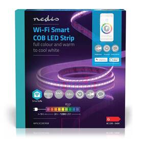 LED pásek Nedis SmartLife, Wi-Fi, RGB, teplá až studená bílá, 2m 
