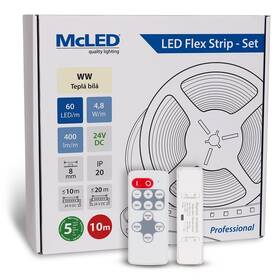 LED pásek McLED s ovládáním Nano - sada 10 m - Professional, 60 LED/m, WW, 400 lm/m, vodič 3 m (ML-126.831.60.S10002)