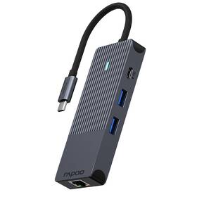 USB Hub Rapoo 8-in-1 USB-C Multiport černý - rozbaleno - 24 měsíců záruka