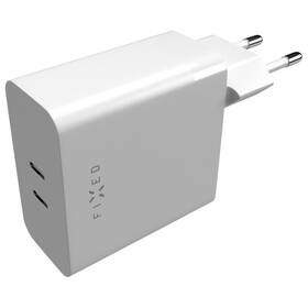 Nabíječka do sítě FIXED 2x USB-C, podpora PD, 65W (FIXC65-2C-WH) bílá