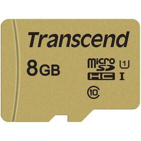 Paměťová karta Transcend 500S microSDHC 8GB UHS-I U1 (Class 10) (95R/60W) + adapter 
