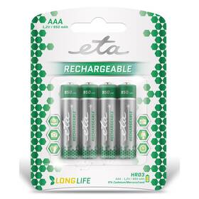 Baterie nabíjecí ETA AAA, HR03, 950mAh, Ni-MH, blistr 4ks (R03CHARGE9504)