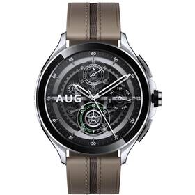 Chytré hodinky Xiaomi Watch 2 Pro 46mm - Silver / Brown Elegant Band (47008)