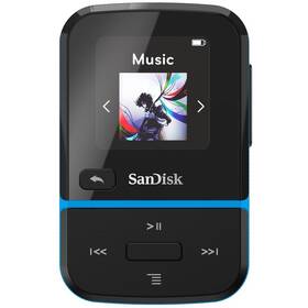 MP3 přehrávač SanDisk Clip Sport Go2 16GB (SDMX30-016G-E46B) černý/modrý - s kosmetickou vadou - 12 měsíců záruka
