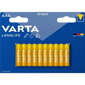 Baterie alkalická Varta Longlife AAA, LR03, blistr 10ks (4103101461)