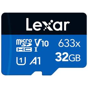 Paměťová karta Lexar 633x microSDHC 32GB UHS-I, (100R/20W) C10 A1 V10 U1 (LMS0633032G-BNNNG)