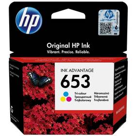 Inkoustová náplň HP 653, 200 stran - CMY (3YM74AE)