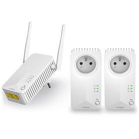 Síťový rozvod LAN po 230V Strong Powerline WF 600 TRI FR, 3ks bílá barva
