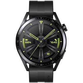 Chytré hodinky Huawei Watch GT 3 46mm (Active) - Black + Black Fluoroelastomer Strap (55028445)