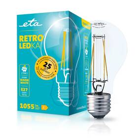 Žárovka LED ETA RETRO LEDka klasik filament 8W, E27, teplá bílá (ETAA60W8WWF01)