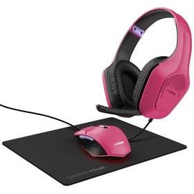 Herní set Trust GXT 790 3v1, headset + myš + podložka pod myš (25179) růžový