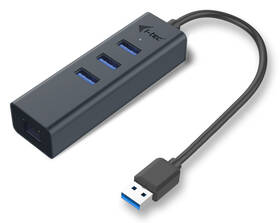 USB Hub i-tec USB 3.0 / 3x USB 3.0 + LAN (U3METALG3HUB) šedý - rozbaleno - 24 měsíců záruka