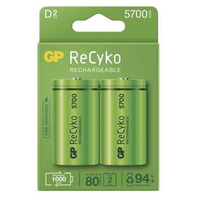 Baterie nabíjecí GP ReCyko, HR20, D, 5700mAh, NiMH, krabička 2ks (B2145)