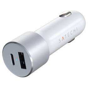 Adaptér do auta Satechi 72W 1x USB, 1x USB-C PD (ST-TCPDCCS) stříbrný