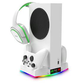 Dokovací stanice iPega RGB stojan s chlazením pro Xbox Series S + 2ks baterií (PG-XBS011S) bílá