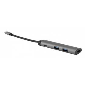 USB Hub Verbatim USB-C/2x USB 3.0, USB-C, HDMI (49140) šedý