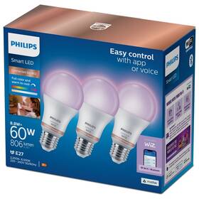 Chytrá žárovka Philips Smart LED 8,8 W, E27, RGB, 3 ks (929003601036)