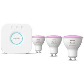 Startovací sada Philips Hue 5,7W, GU10, White and Color Ambiance, 3ks + Bridge (929001953124)