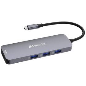 USB Hub Verbatim USB-C Pro Multiport 8 Port (32151) stříbrný