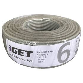 Kabel iGET Cat.6 UTP PVC Eca 100m/role (84005021)