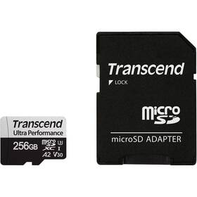 Paměťová karta Transcend 340S microSDXC 256GB UHS-I U3 V30 A2 (160R/125W) + adapter 
