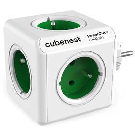 Rozbočovací zásuvka CubeNest Powercube Original, 5x zásuvka (PC120GN) bílá/zelená