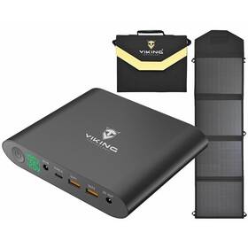 Powerbank Viking Smartech QC3.0 20000 mAh + solární panel L60 (VSMT20L60) černá