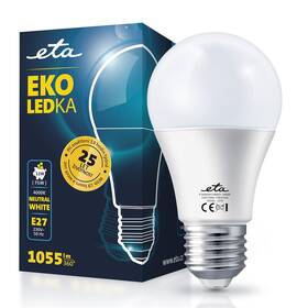 Žárovka LED ETA EKO LEDka klasik 11W, E27, neutrální bílá (ETAA60W11NW01) - zánovní - 24 měsíců záruka