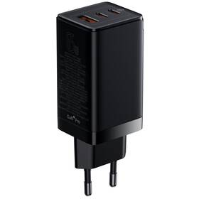 Nabíječka do sítě Baseus GaN3 2x USB-C, 1x USB 65 W + kabel USB-C/USB-C 100 W, 1 m (CCGP050101) černá