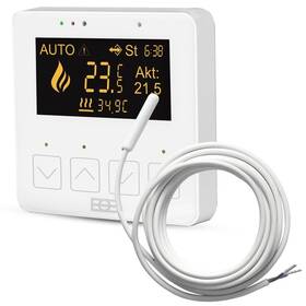 Termostat Elektrobock digitální, pro podlahové topení, s externím čidlem (PT715-EI) bílý