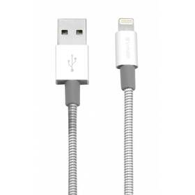 Kabel Verbatim Sync & Charge USB/Lightning, 1m, MFi, nerezová ocel (48859) stříbrný