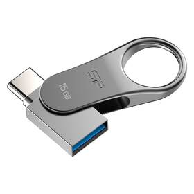 USB Flash Silicon Power Mobile C80 16 GB stříbrná barva
