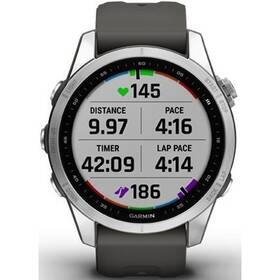 GPS hodinky Garmin fenix 7S PRO Glass - Silver/Graphite Silicone Band (010-02539-01)