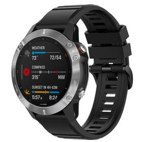 Řemínek FIXED Silicone Strap na Garmin QuickFit 26 mm černá barva
