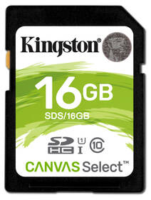 Paměťová karta Kingston Canvas Select SDHC 16GB UHS-I U1 (80R/10W) (SDS/16GB)