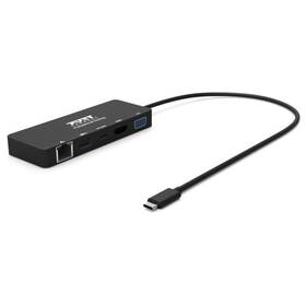 Dokovací stanice PORT CONNECT USB-C/LAN, HDMI, VGA, USB-C PD 3.0 85W, USB-A (901909) černá