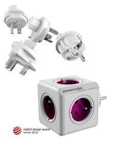 Cestovní adaptér Powercube ReWirable + Travel Plugs fialový