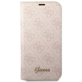 Pouzdro na mobil flipové Guess 4G Metal Camera Outline Book na Apple iPhone 14 Plus (GUBKP14MHG4SHP) růžové