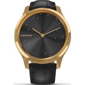 Chytré hodinky Garmin vivomove3 Luxe 24K Gold/Black Leather Band (010-02241-22)
