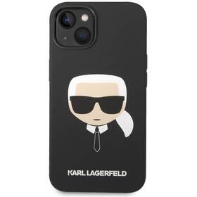 Kryt na mobil Karl Lagerfeld MagSafe Liquid Silicone Karl Head na Apple iPhone 14 (KLHMP14SSLKHBK) černý