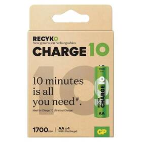 Baterie nabíjecí GP ReCyko Charge10 AA (HR6), 4 ks (B24294)