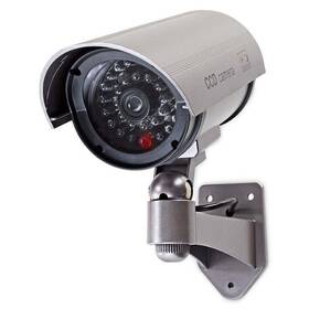 Maketa zabezpečovací kamery Nedis s infračervenou LED, bullet, IP44, venkovní (DUMCB40GY)