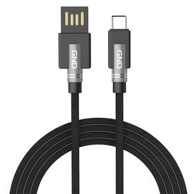 Kabel GND USB / USB-C, 1m, opletený (USBAC100MM19) černý
