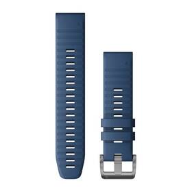 Řemínek Garmin QuickFit 22, silikonový, tmavě modrý, stříbrná přezka (010-12863-21)